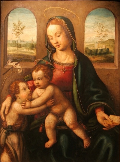 la-vierge--l-enfant-jesus-et-saint-jean-baptiste---andrea-sabbatini