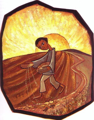 "Le semeur" (gouache sur papier) de Sr Marie-Boniface, Bénédictines de Vanves
